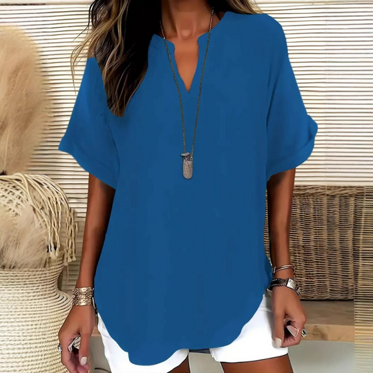 Emelina Mid Sleeve V-Neck T-Shirt