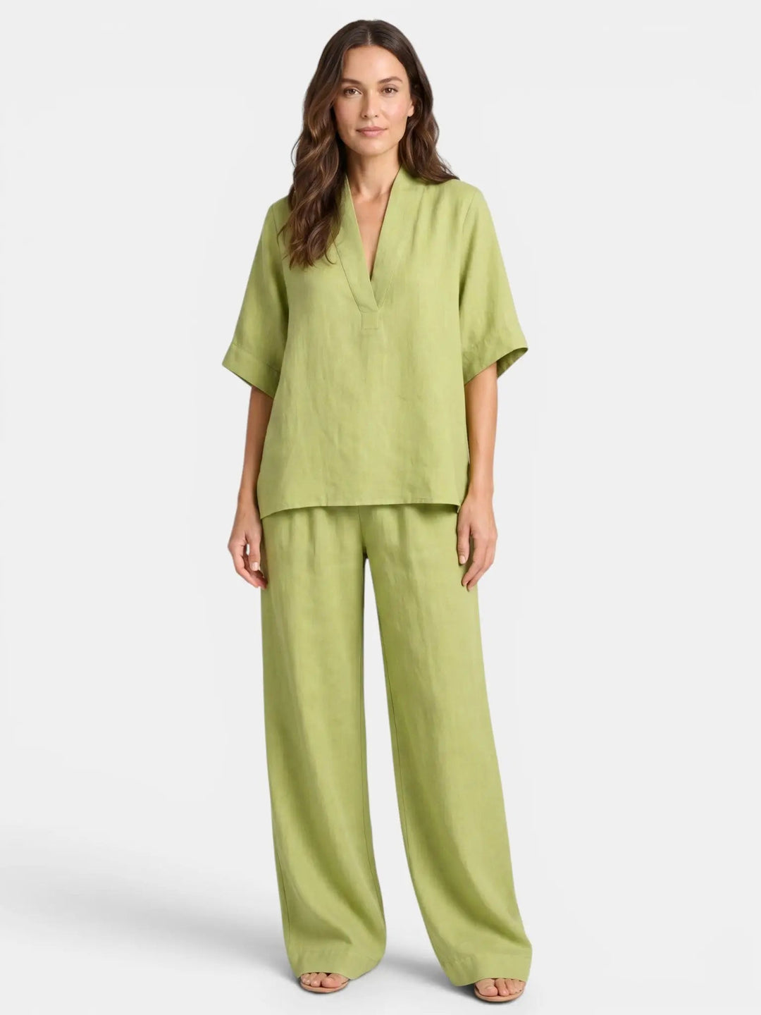 Velia Breathable Linen Two Piece Set