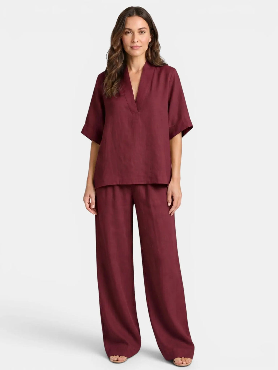 Velia Breathable Linen Two Piece Set