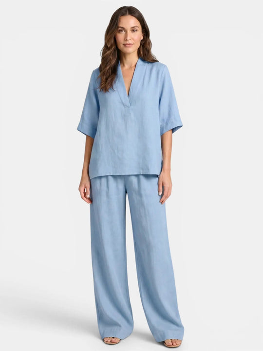Velia Breathable Linen Two Piece Set