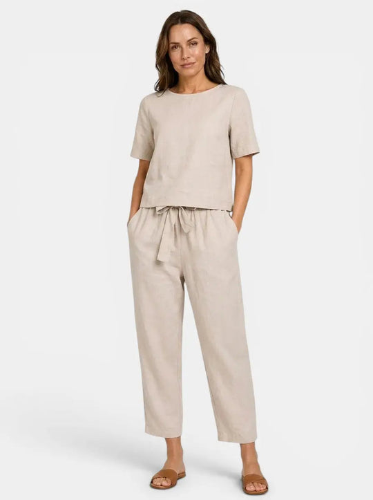 Elara Breathable Linen Loungewear Set