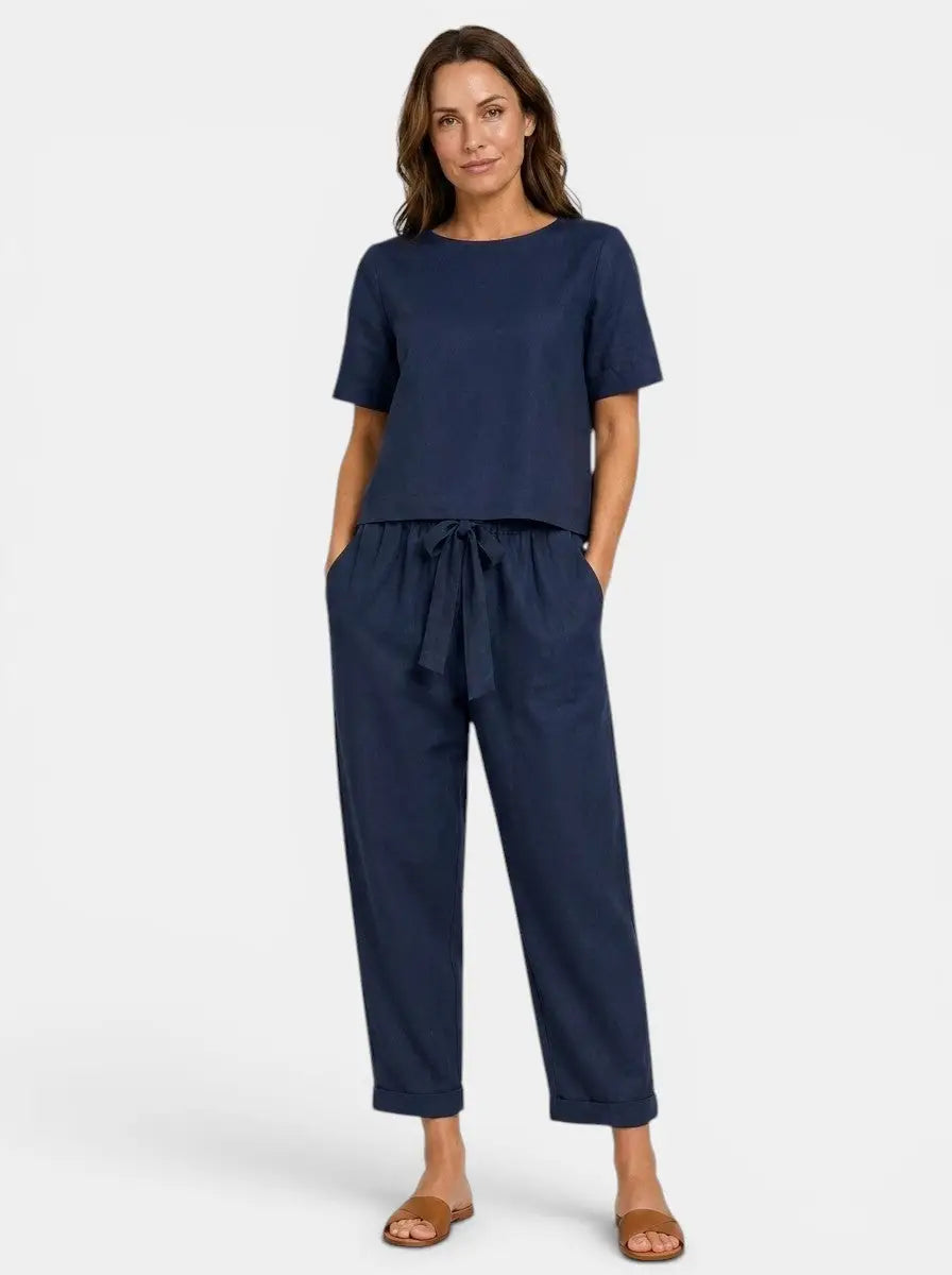 Elara Breathable Linen Loungewear Set