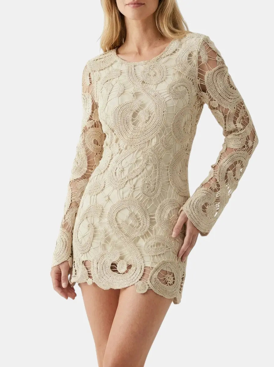 Lavender Crochet Mini Dress