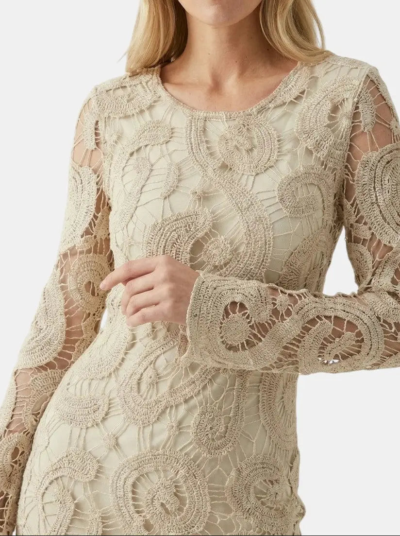 Lavender Crochet Mini Dress
