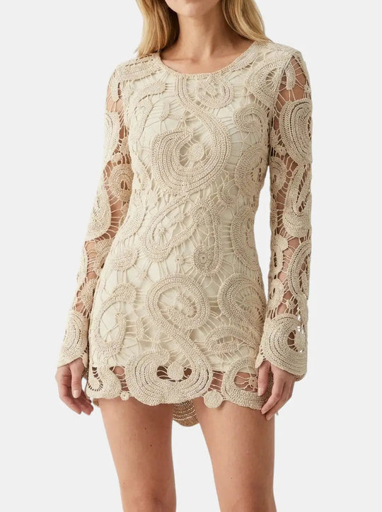 Lavender Crochet Mini Dress