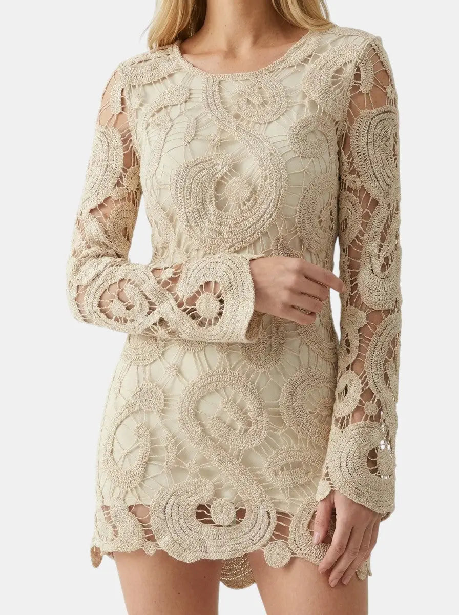 Lavender Crochet Mini Dress