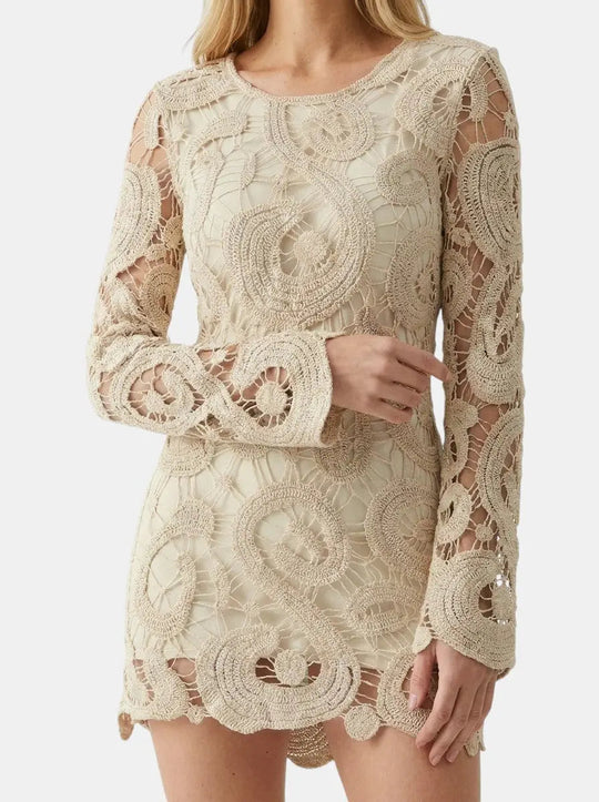 Lavender Crochet Mini Dress