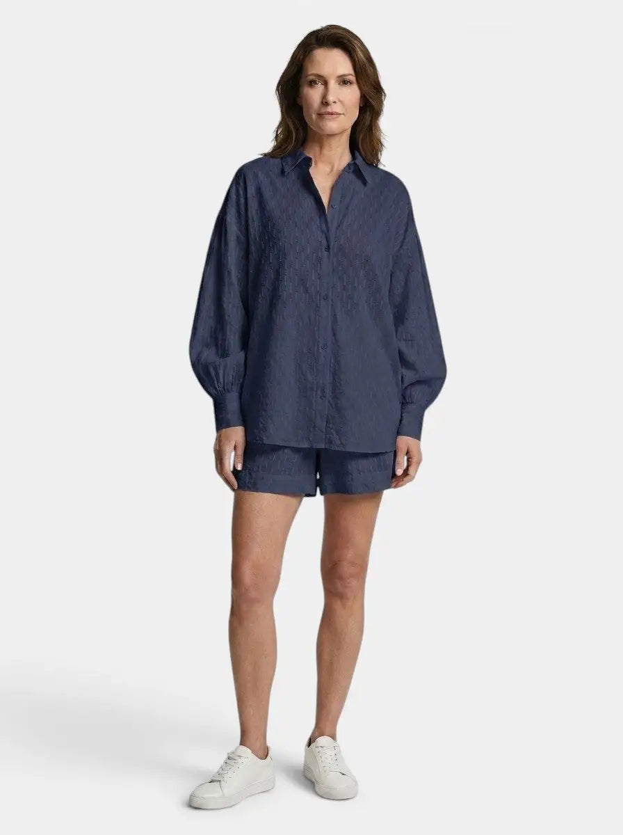 Seralune Cotton Broderie Stripe Short Set