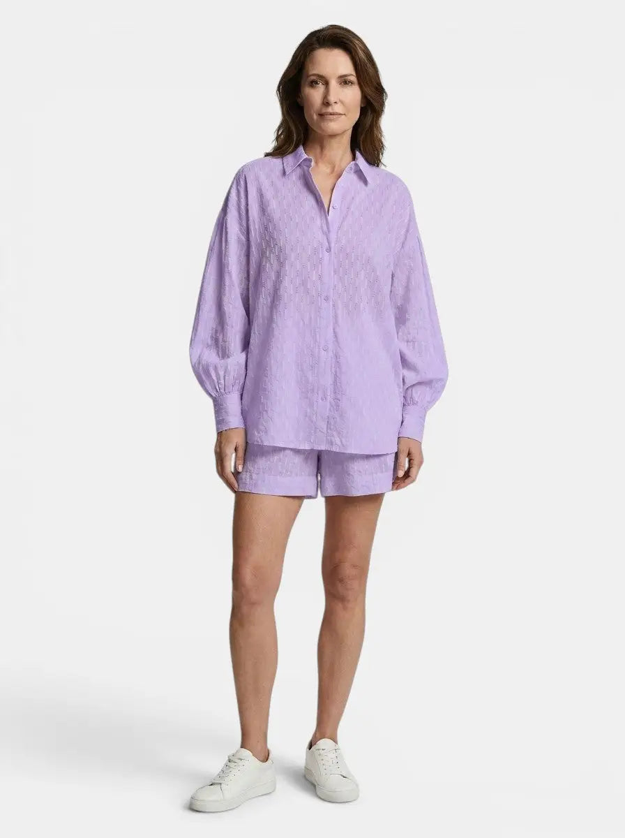 Seralune Cotton Broderie Stripe Short Set