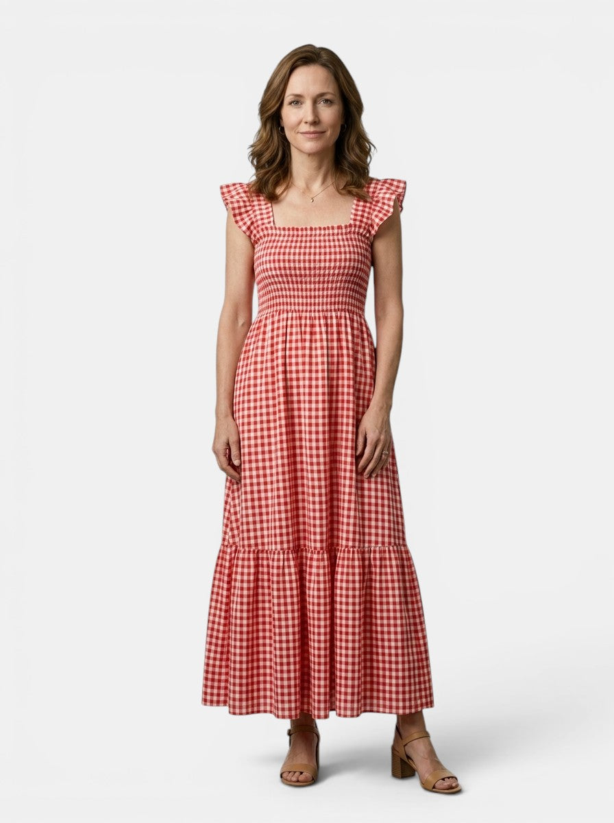 Rosalie Gingham Maxi Dress