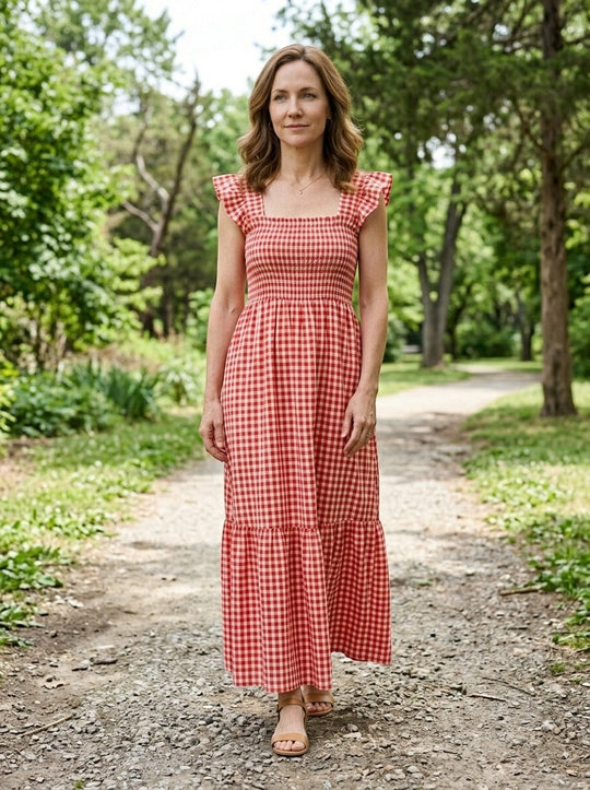 Rosalie Gingham Maxi Dress