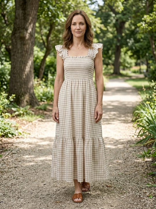 Rosalie Gingham Maxi Dress