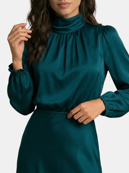 Annelise High Neck Long Sleeve Gown