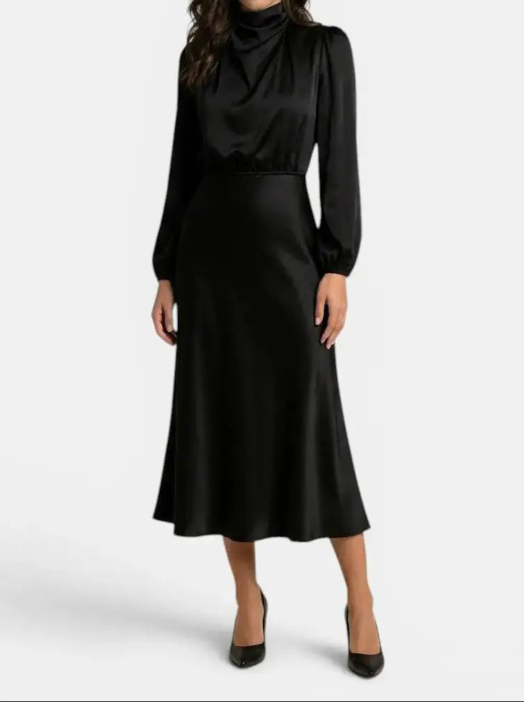 Annelise High Neck Long Sleeve Gown