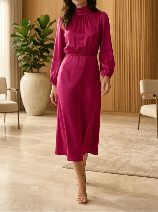 Annelise High Neck Long Sleeve Gown