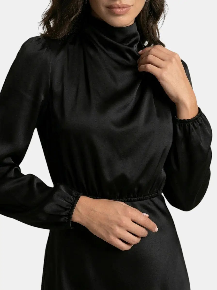 Annelise High Neck Long Sleeve Gown