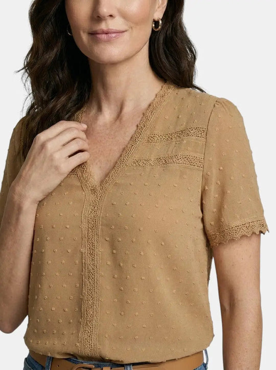 Joliea Mid Sleeve V-Neck T-Shirt