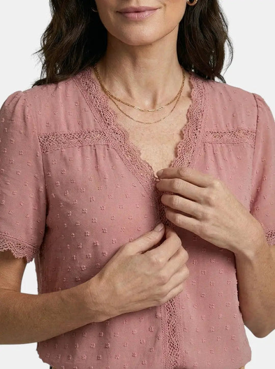 Joliea Mid Sleeve V-Neck T-Shirt