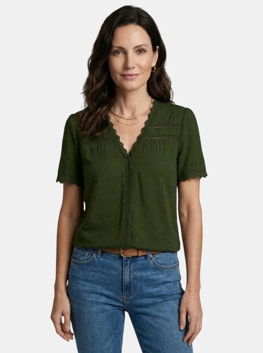Joliea Mid Sleeve V-Neck T-Shirt