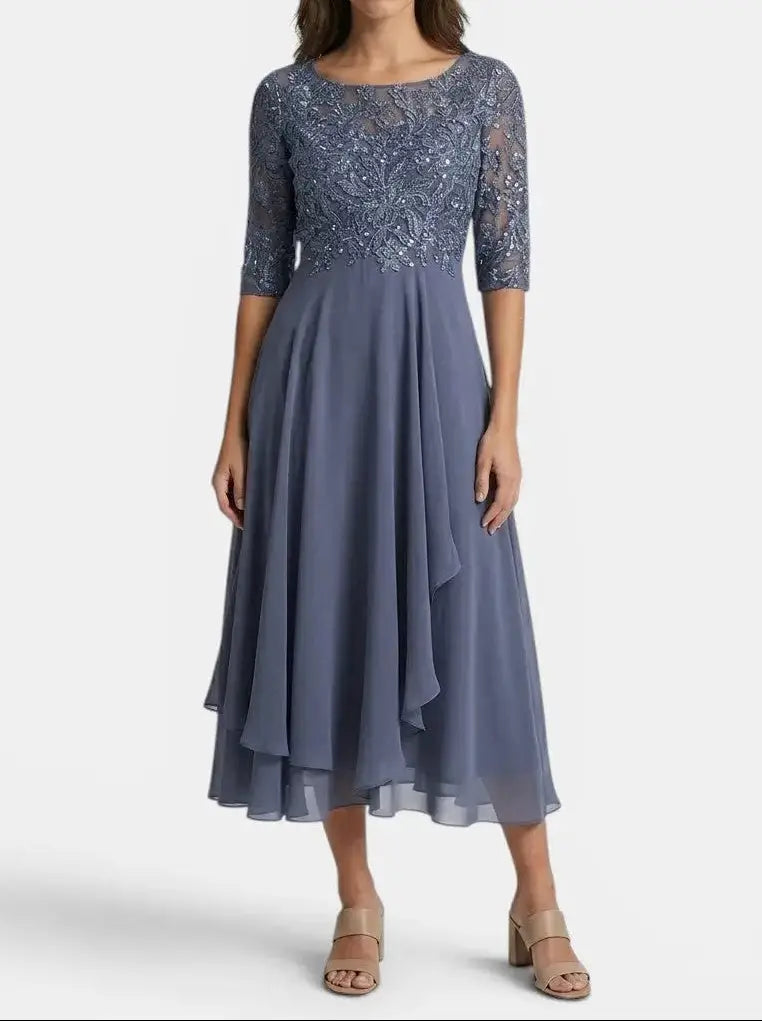 Ocean Lace Cocktail Gown