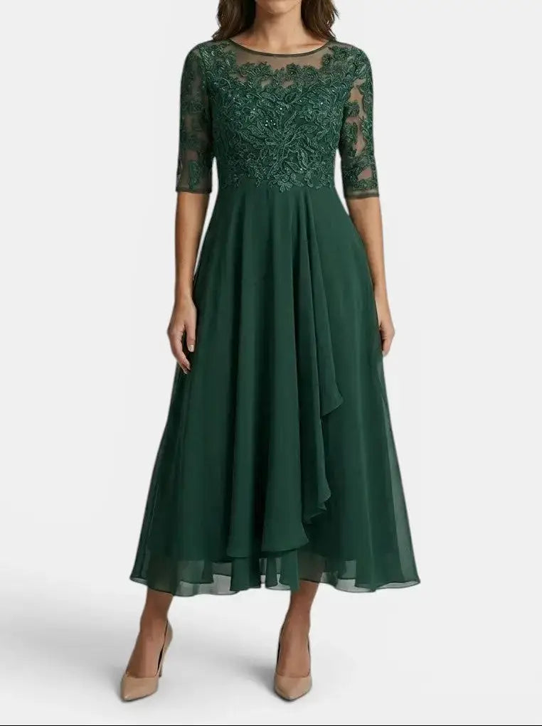 Ocean Lace Cocktail Gown