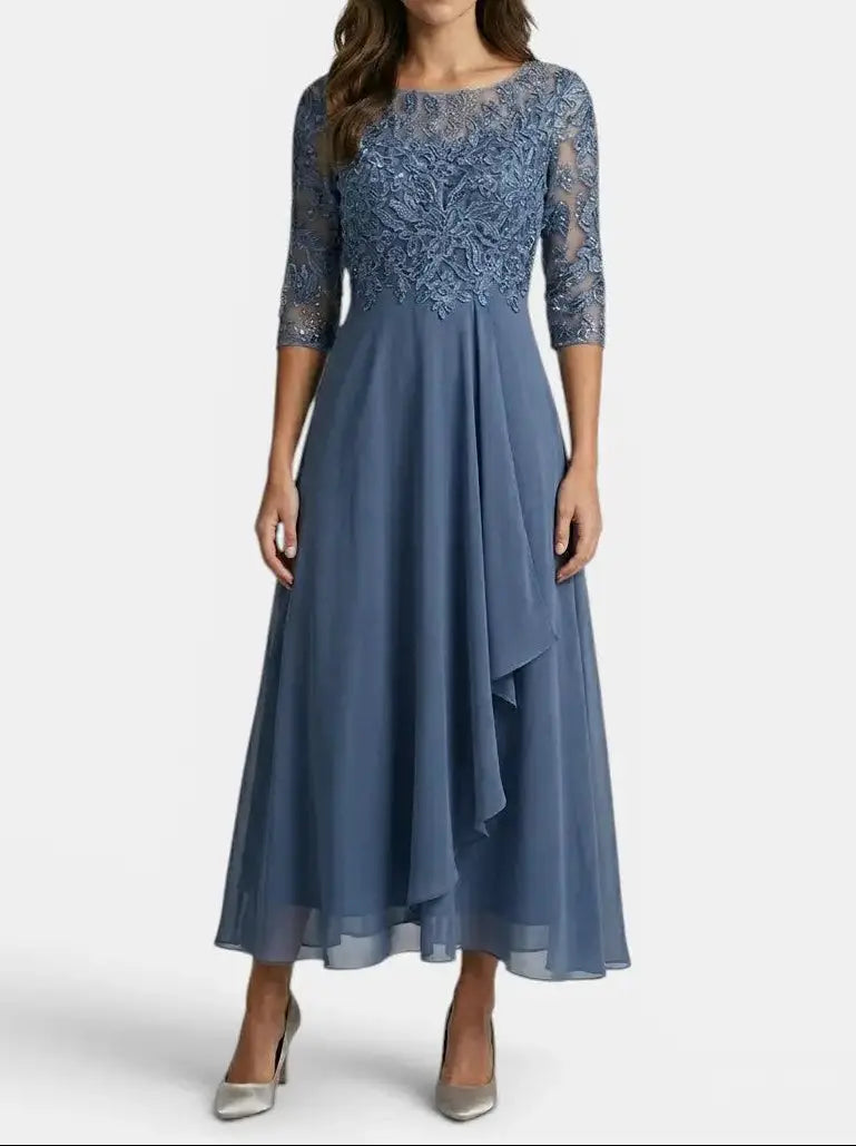 Ocean Lace Cocktail Gown