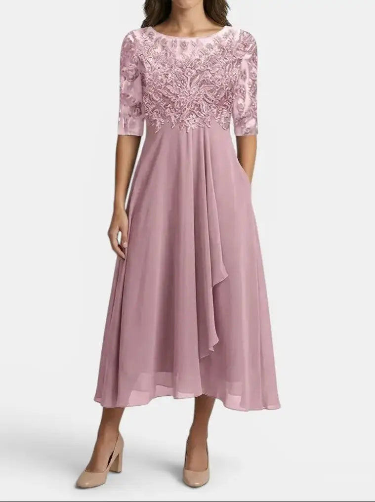 Ocean Lace Cocktail Gown