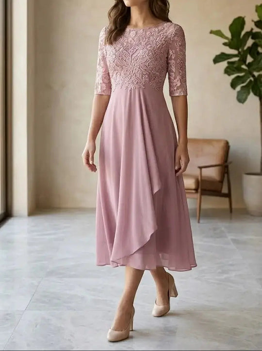 Ocean Lace Cocktail Gown