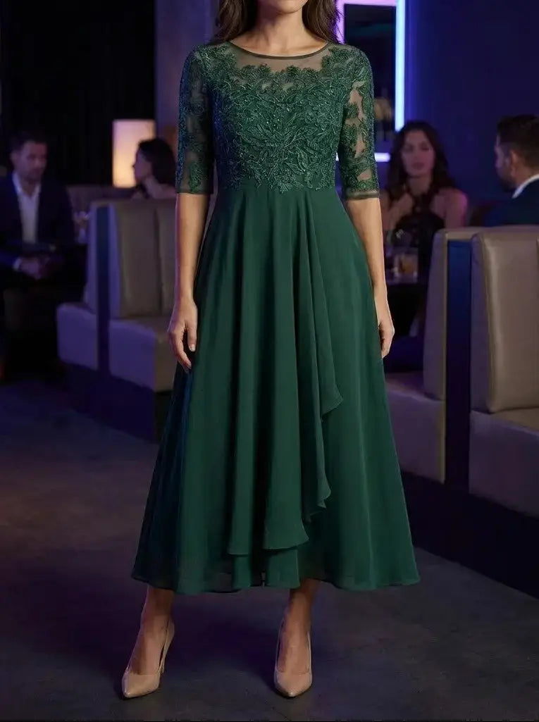 Ocean Lace Cocktail Gown