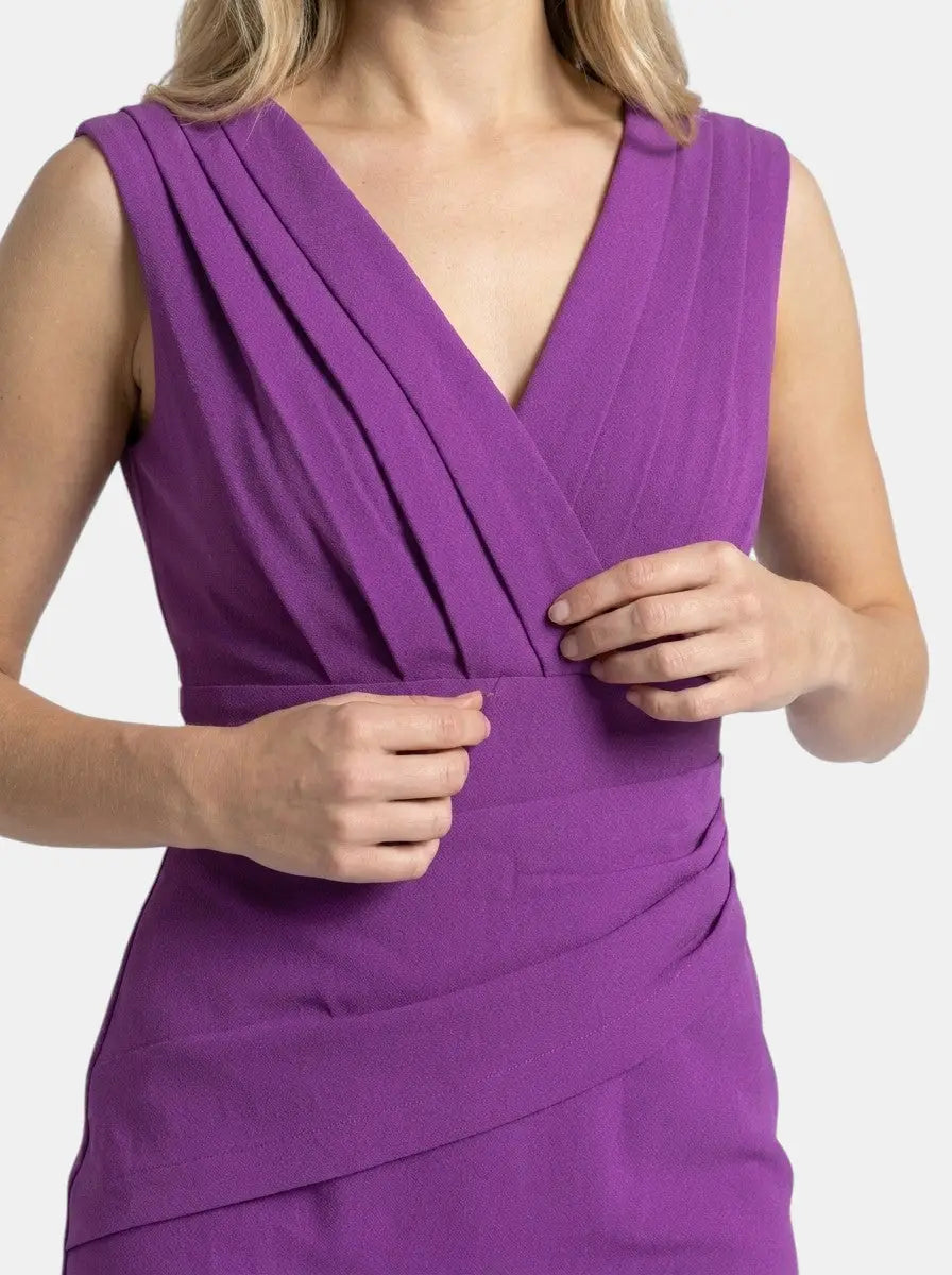 Josephine V-Neck Side Slit Bodycon Midi Dress