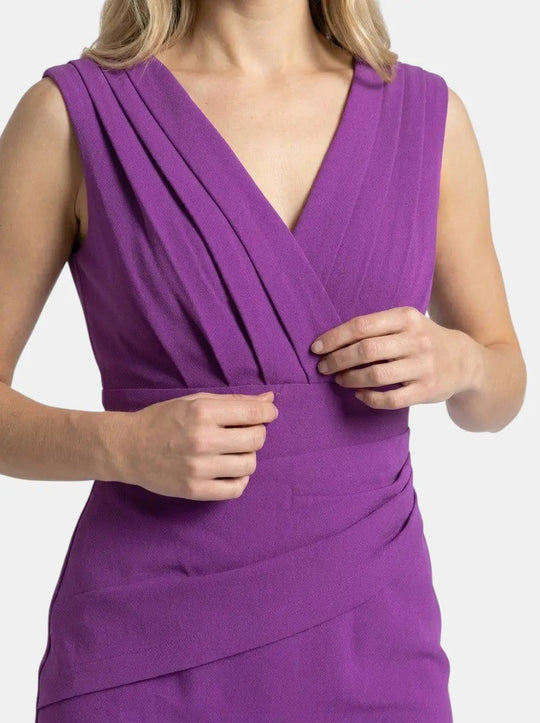 Josephine V-Neck Side Slit Bodycon Midi Dress