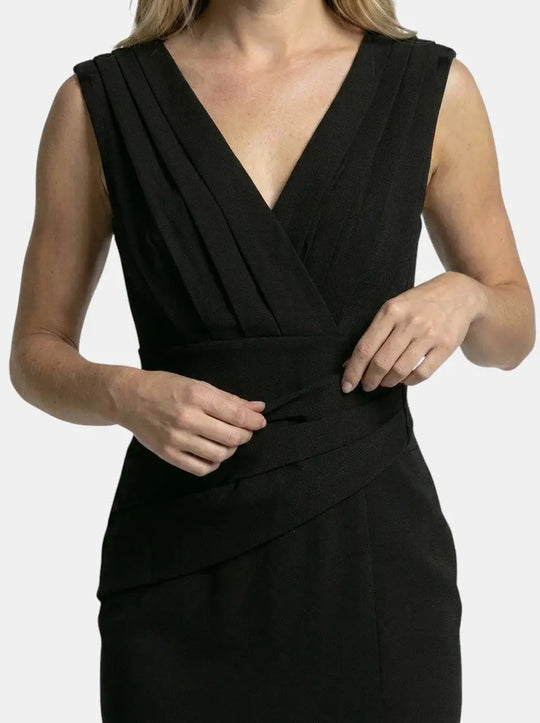 Ruelle V-Neck Side Slit Midi Dress