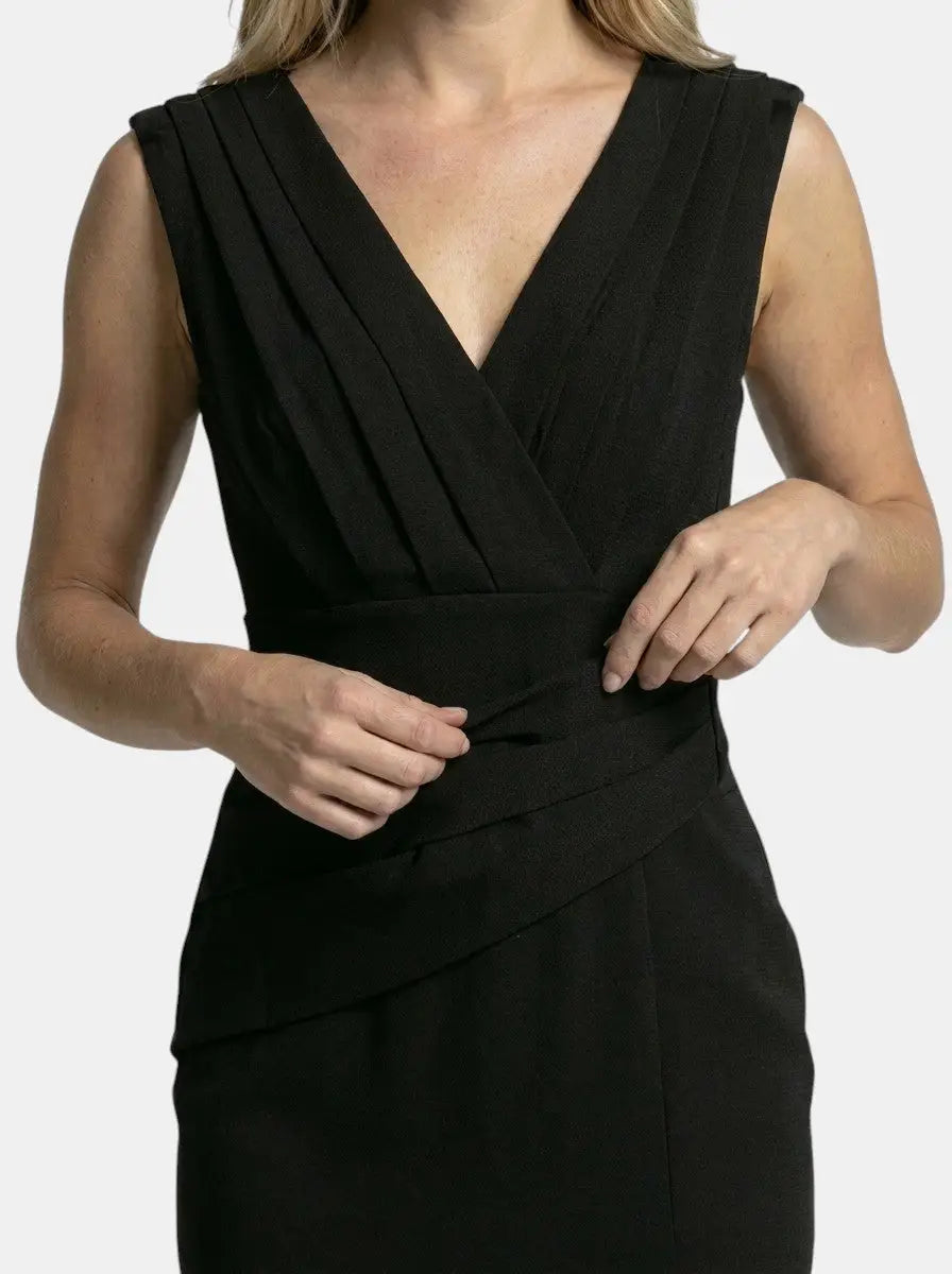 Josephine V-Neck Side Slit Bodycon Midi Dress