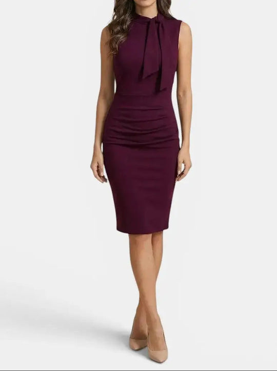 Daphne V-Neck Wrap Bodycon Midi Dress