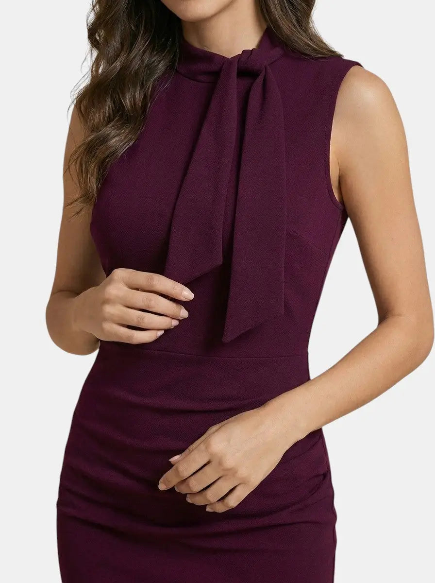Daphne V-Neck Wrap Bodycon Midi Dress