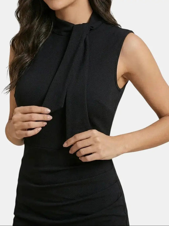 Daphne V-Neck Wrap Bodycon Midi Dress