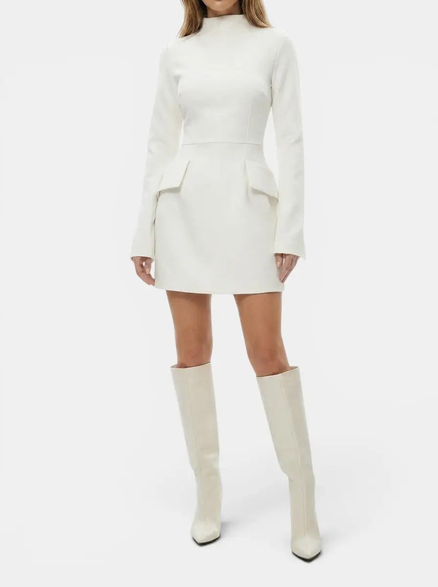 Rose Long Sleeve Cocktail Mini Dress