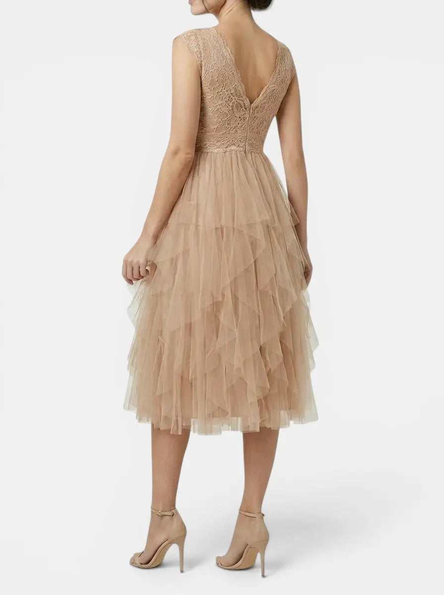 Solenne Lightweight Chiffon Ruffled Dress