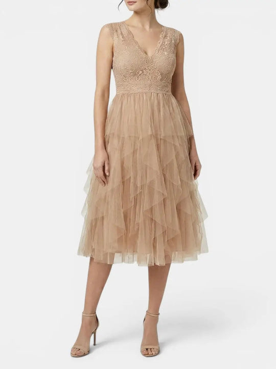 Solenne Lightweight Chiffon Ruffled Dress