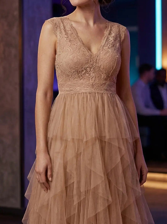 Solenne Lightweight Chiffon Ruffled Dress
