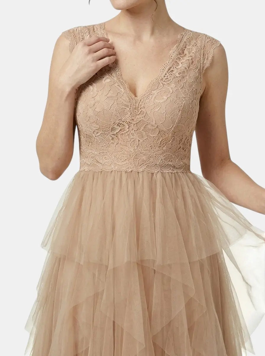 Solenne Lightweight Chiffon Ruffled Dress