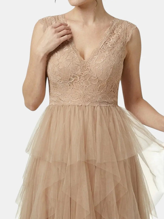 Solenne Lightweight Chiffon Ruffled Dress