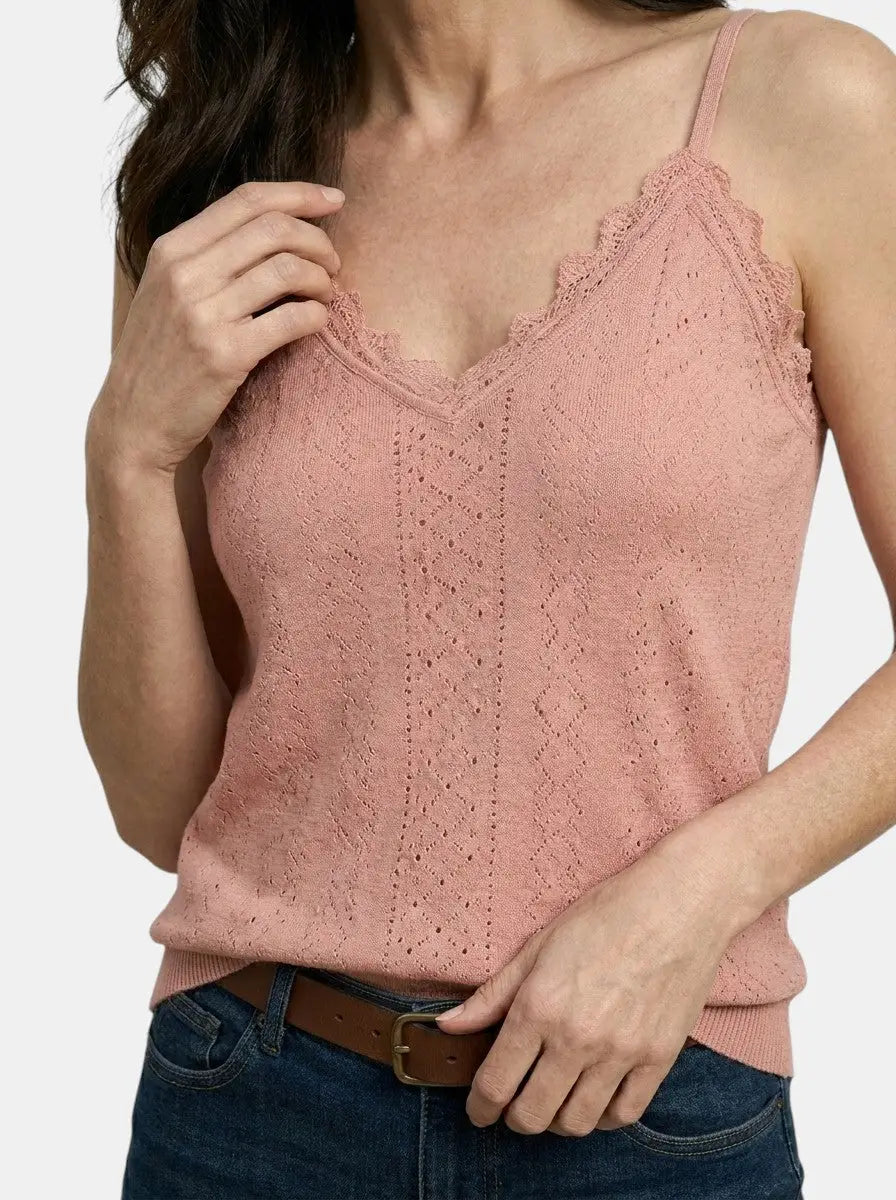 Nerissa Lightweight Lace Detail Tank Top