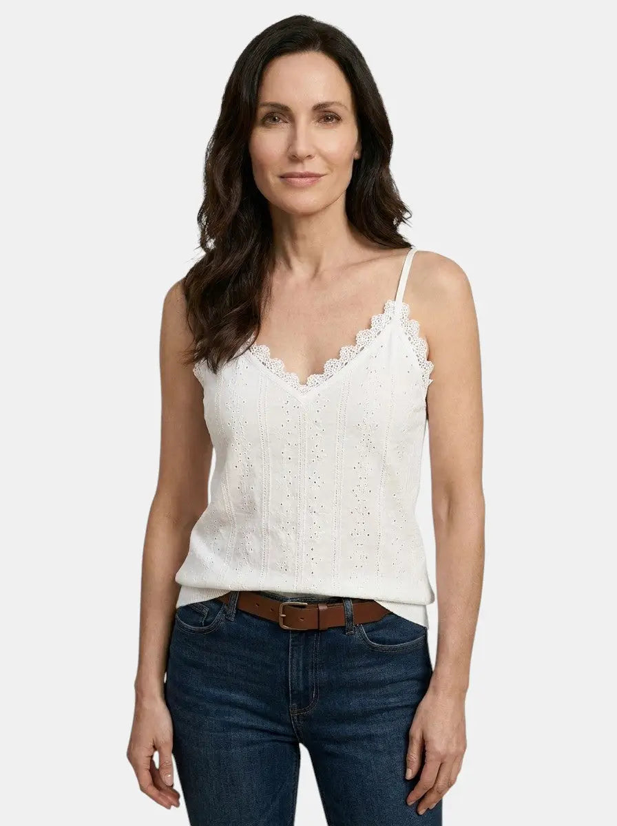 Nerissa Lightweight Lace Detail Tank Top