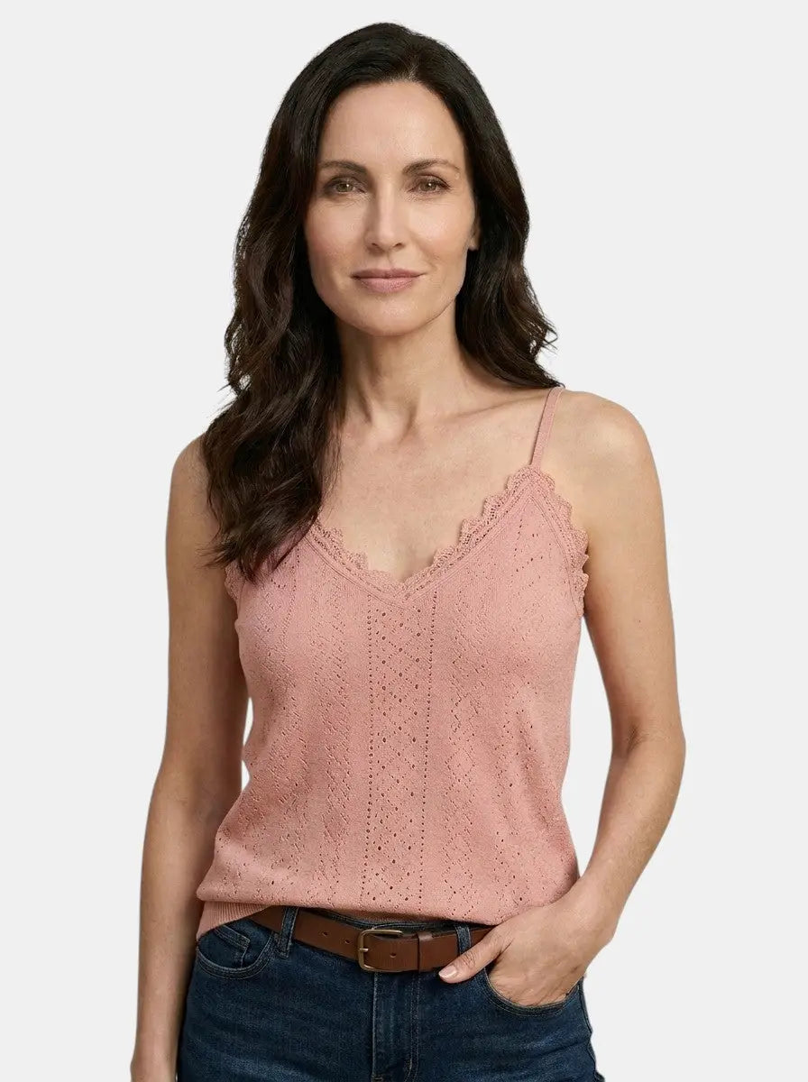 Nerissa Lightweight Lace Detail Tank Top