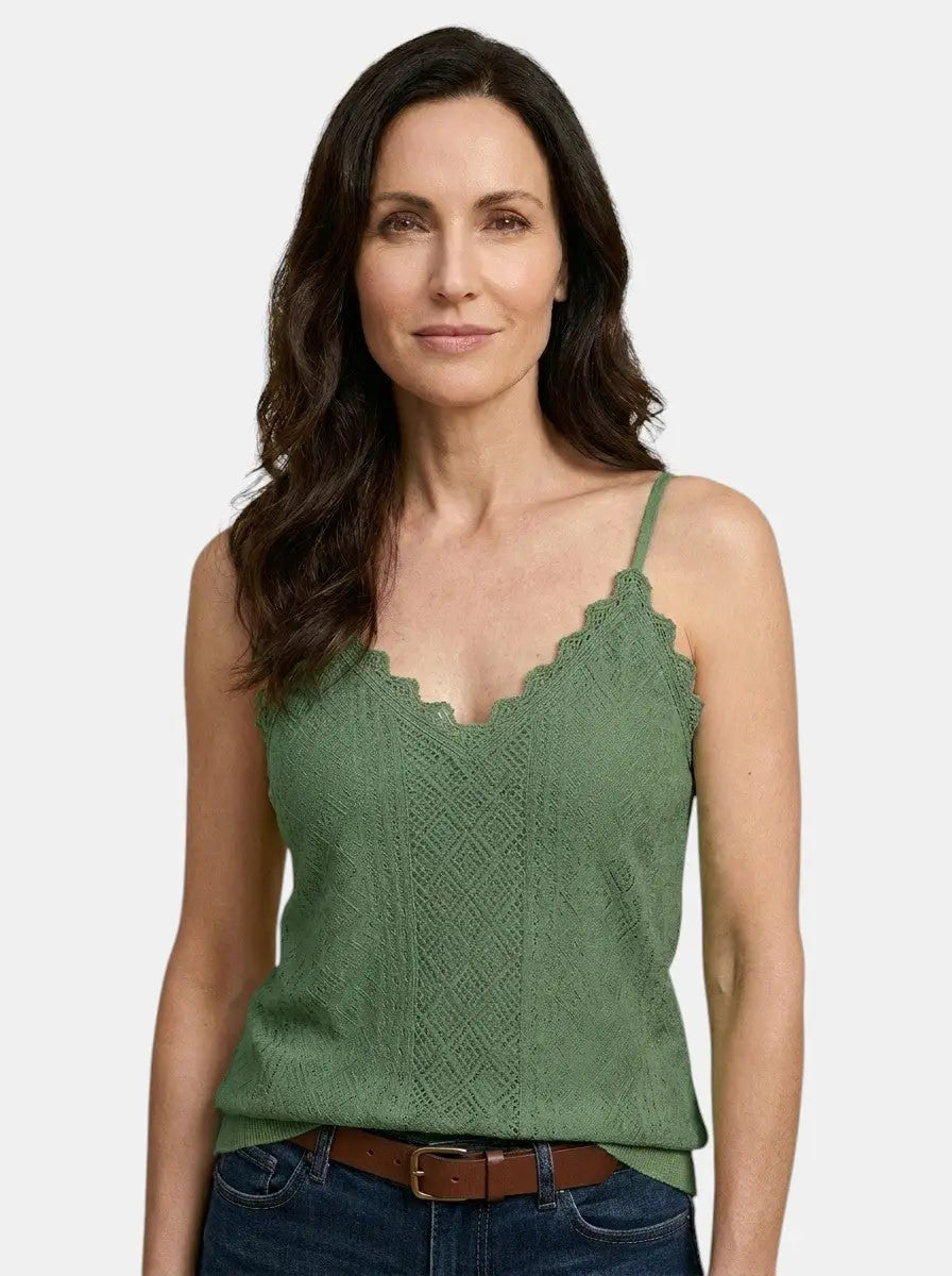 Nerissa Lightweight Lace Detail Tank Top