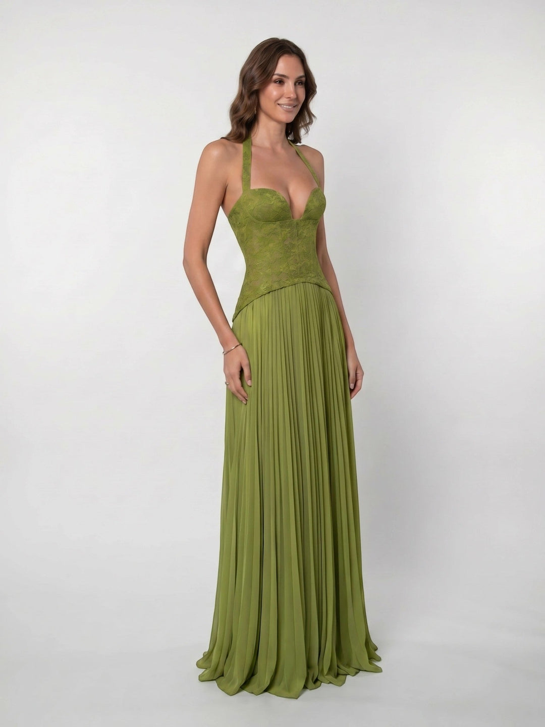 Luna Pleated Corset Gown
