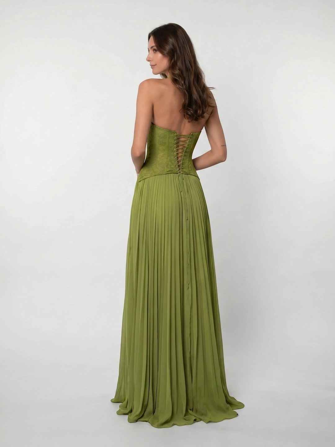 Luna Pleated Corset Gown