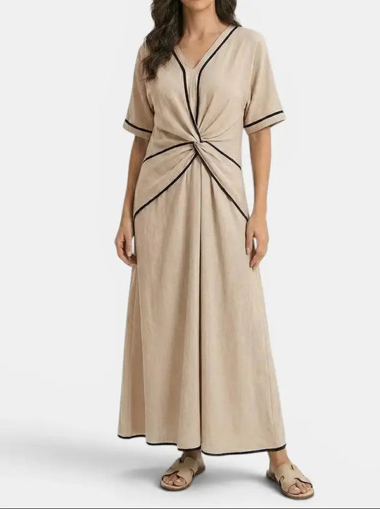 Ivory Striped Maxi Dress