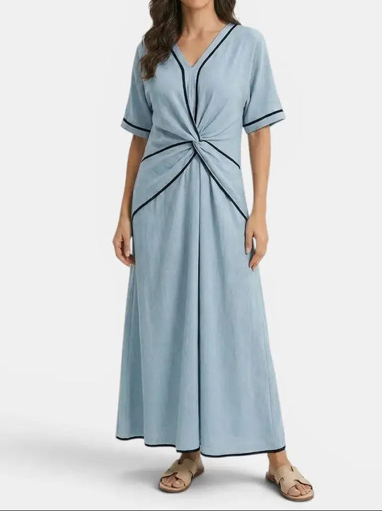 Ivory Striped Maxi Dress
